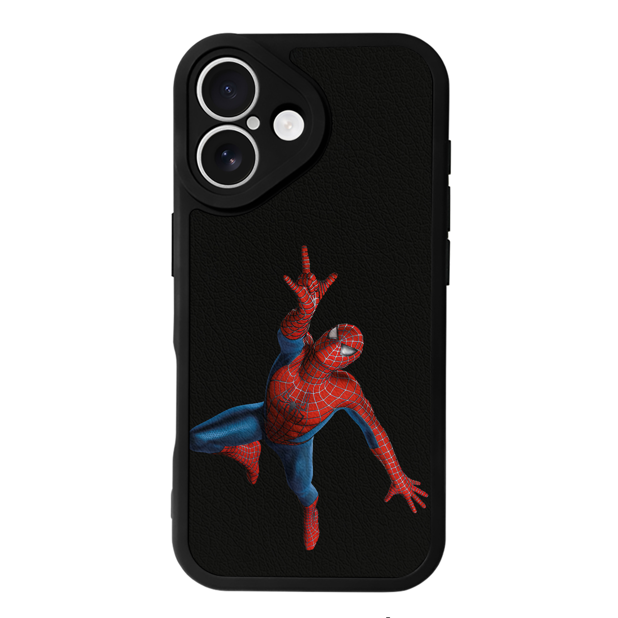 （画像用） Spider Man スパイダーマン 【iPhone 16シリーズ対応】シリコンスマホケース（レザー調） 材質：シリコン